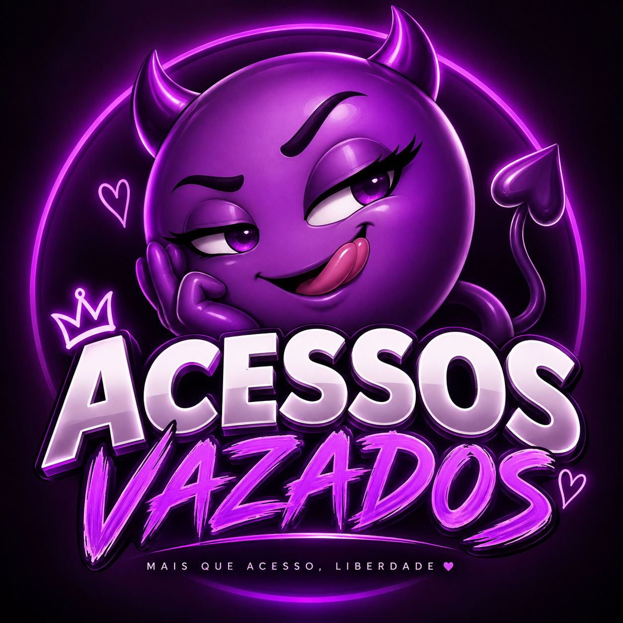 Arte roxa Acessos Vazados com mascote